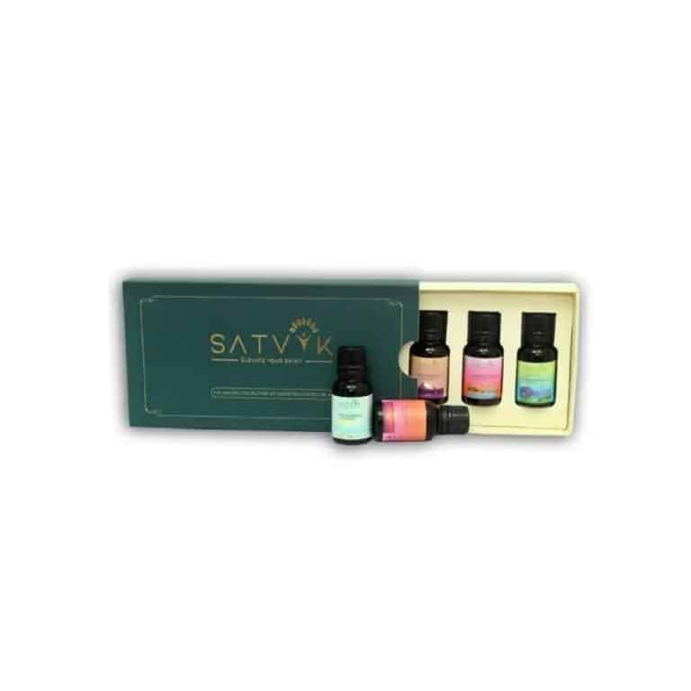 Satvik Gift Box with 5 Organic Hemp Seed Face and Body Oils, 75 ml