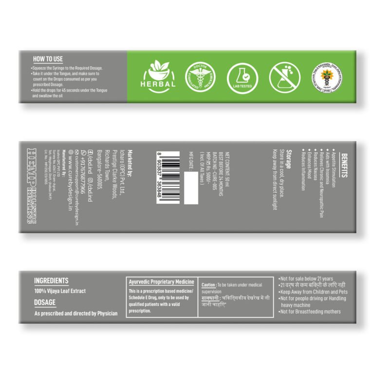 Cure By Design Pain  Full Spectrum Vijaya Extract (CBD:THC 1:4)